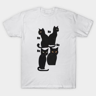 Black Cats Says No T-Shirt